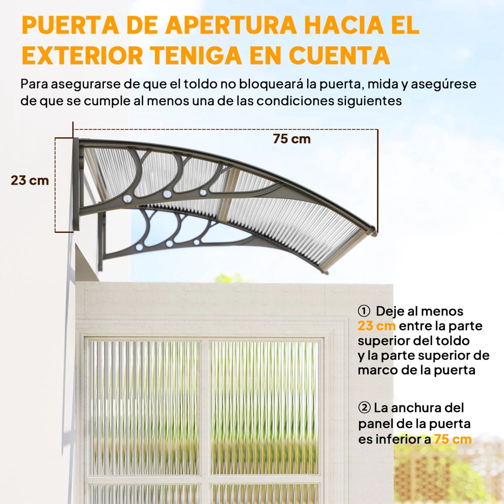 Tettoia in Policarbonato per Porte e Finestre ¨C zephmum ¨C Trasparente 100x75 cm