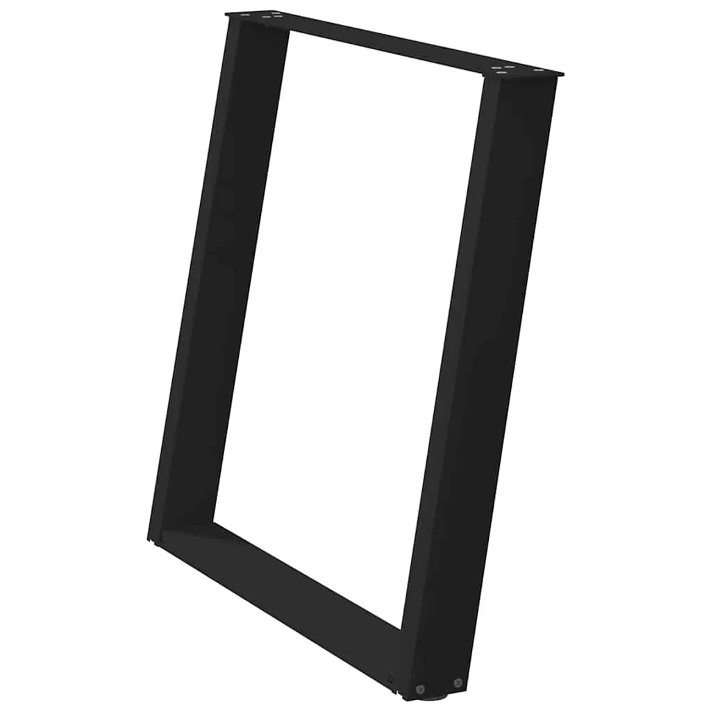 Set di 2 gambe per tavolo da pranzo a forma di U 70 x 72 cm design moderno e solido con stabilità regolabile acciaio nero 02_0057072