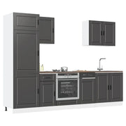 Set Mobili da Cucina 7 pz Kalmar Neri Legno Multistrato