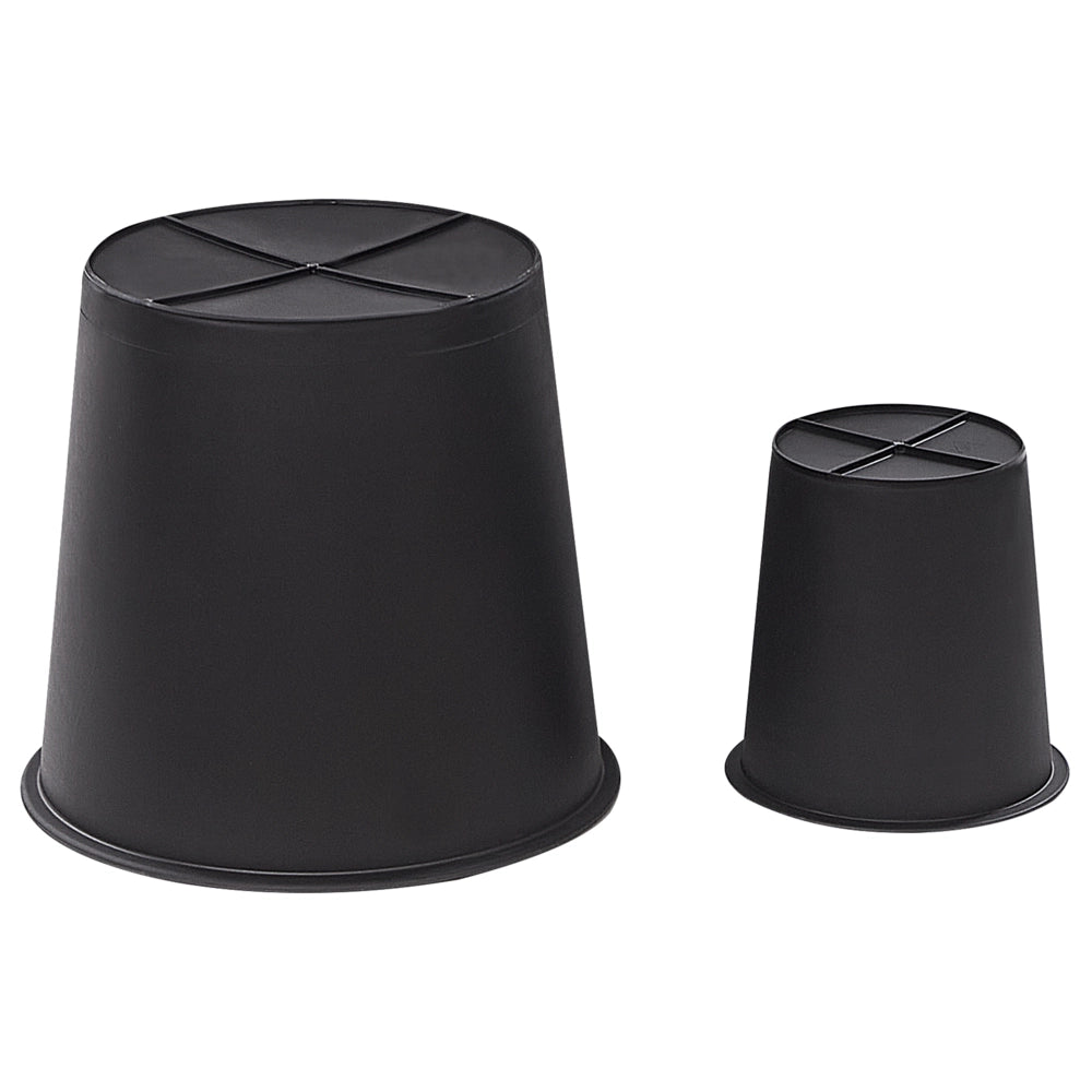 Set di 2 vasi in finto rattan nero per piante con inserto interni ed esterni