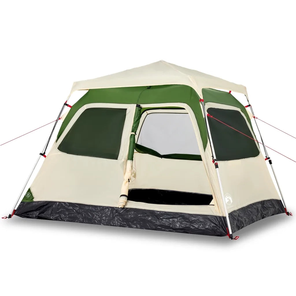 Tenda a Cupola da Campeggio 4 Persone Verde a Rilascio Rapido 4004230