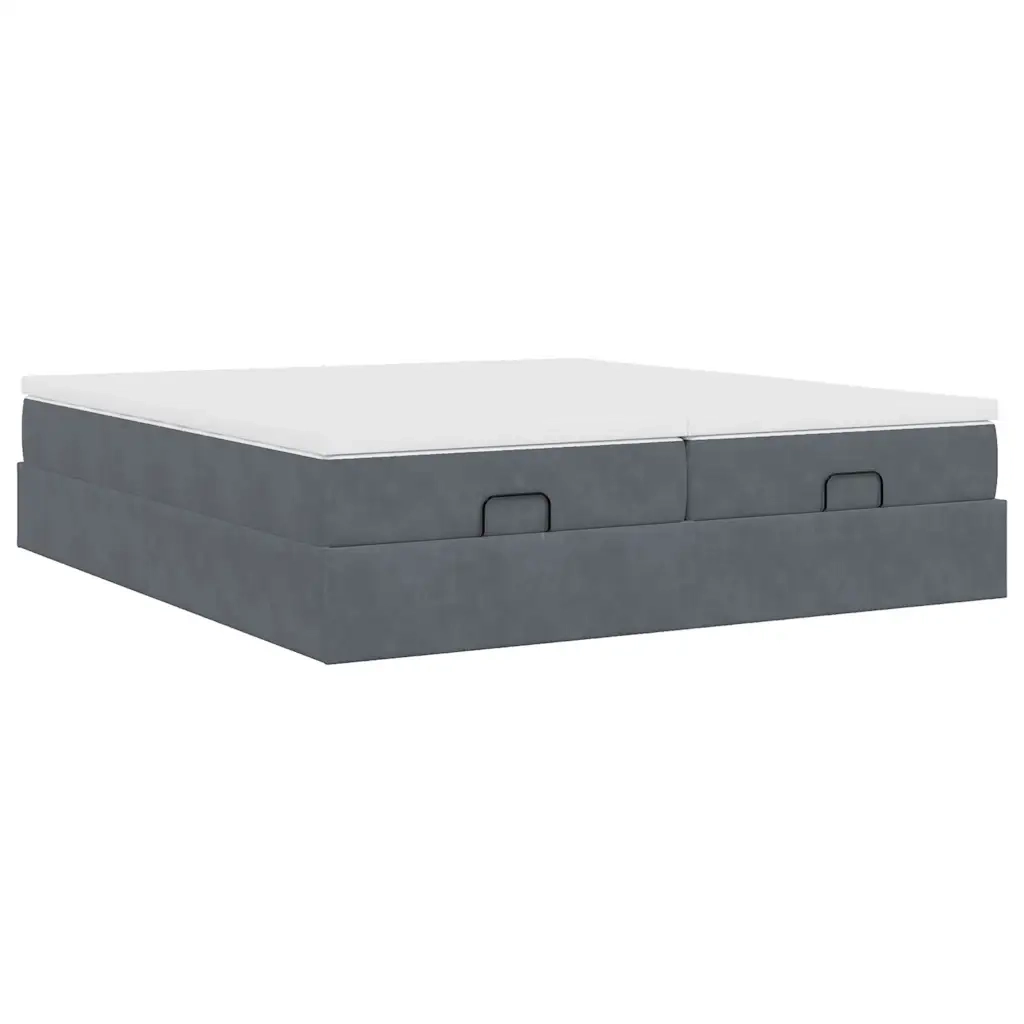 vidaXL Struttura Letto Pouf con Materassi 200x200 cm Velluto