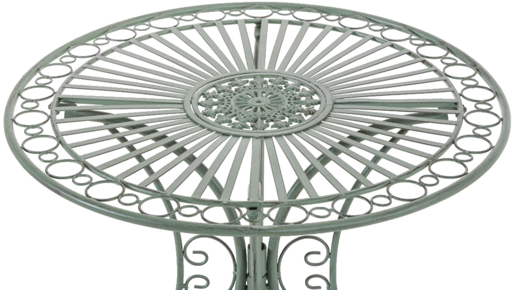 Tavolino in Ferro Giardino Hari verde antico