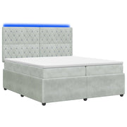 Letto Box Spring LED con Materasso Grigio Chiaro 200 x 200 cm 3456131