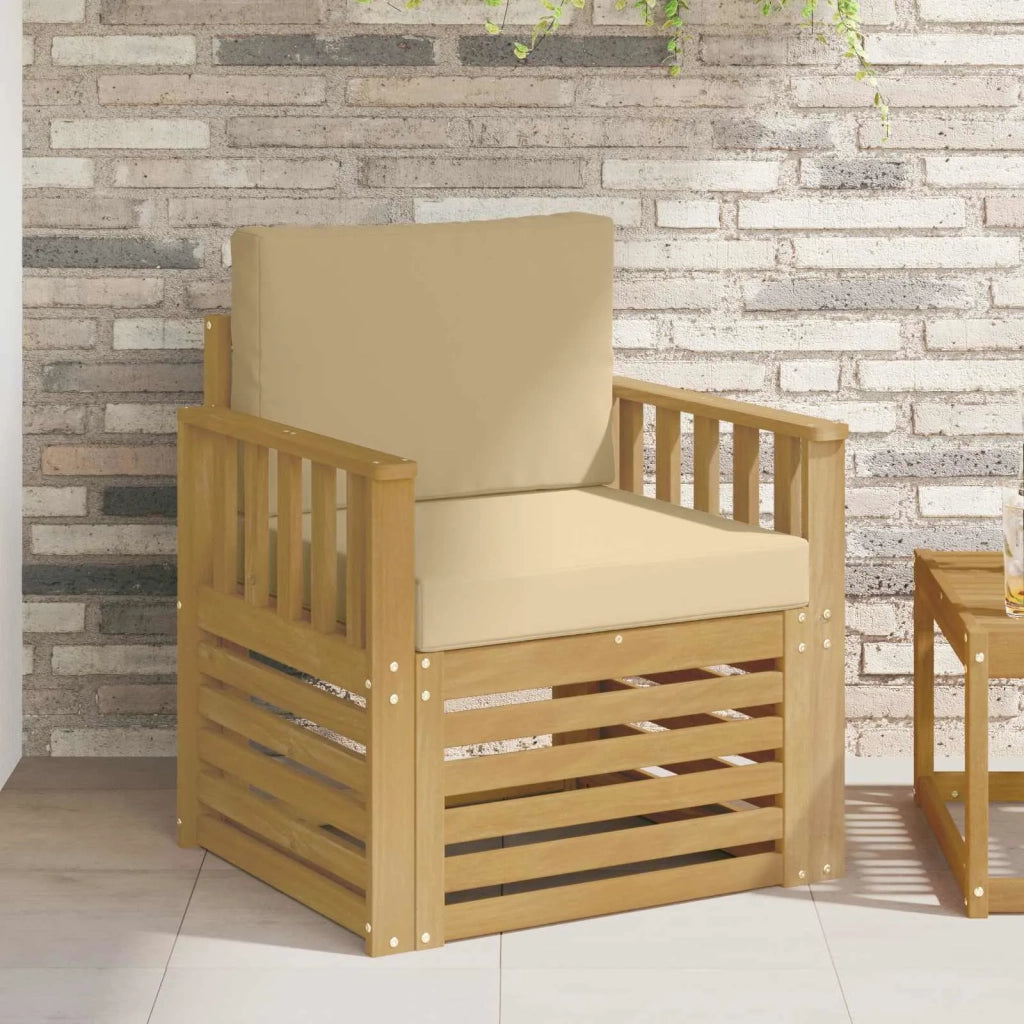 2 Pezzo Set di divani da esterno Poliestere Bianco e Beige