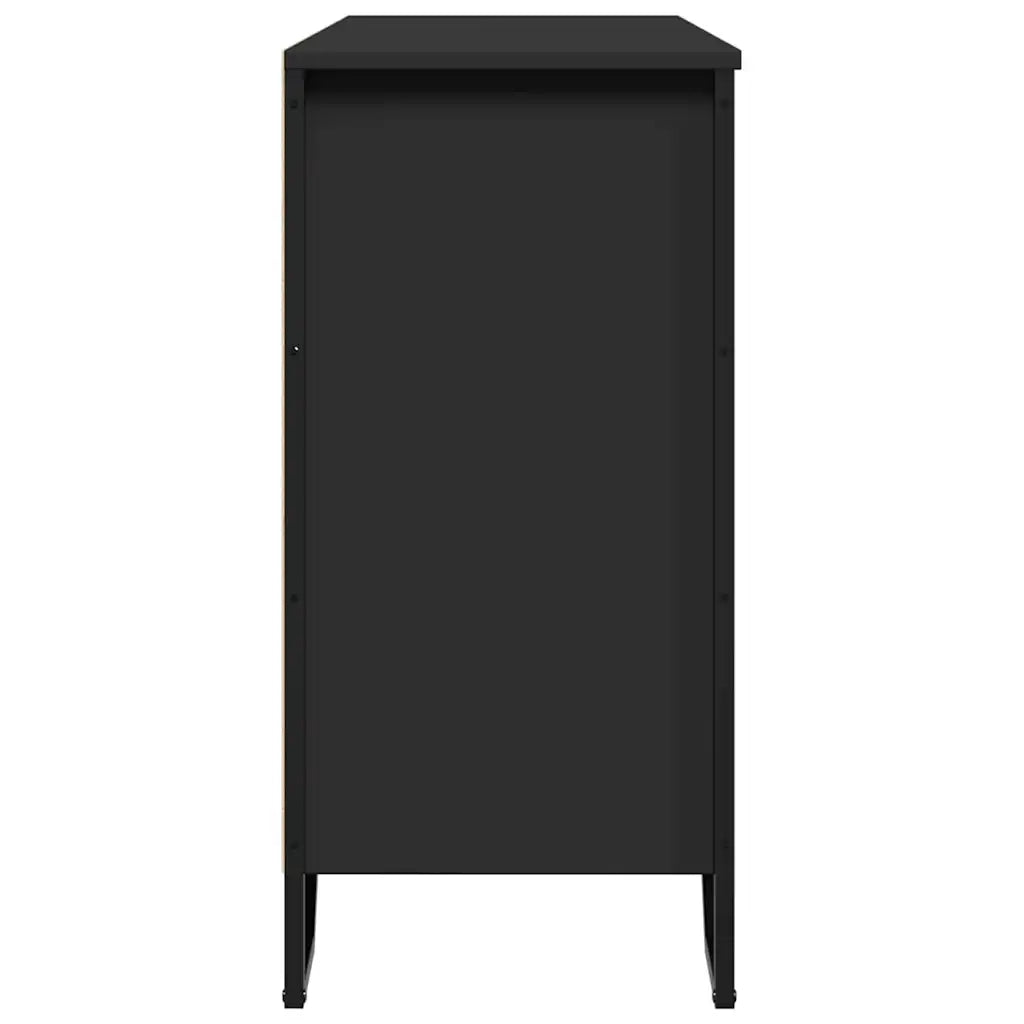 Credenza-Buffet-Armadio da cucina Nera 101x35,5x74,5 cm in Legno Multistrato