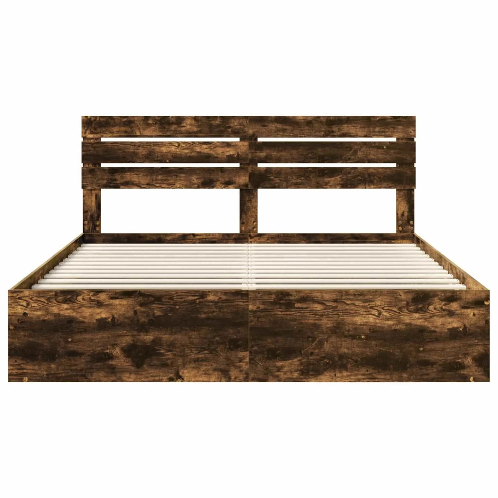 Struttura del letto Rovere fumé 180 x 200 cm Pino massello 3411387