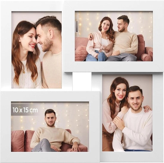 Collage per 4 foto - fissato alla parete - 4 pezzi - bianco - RPF