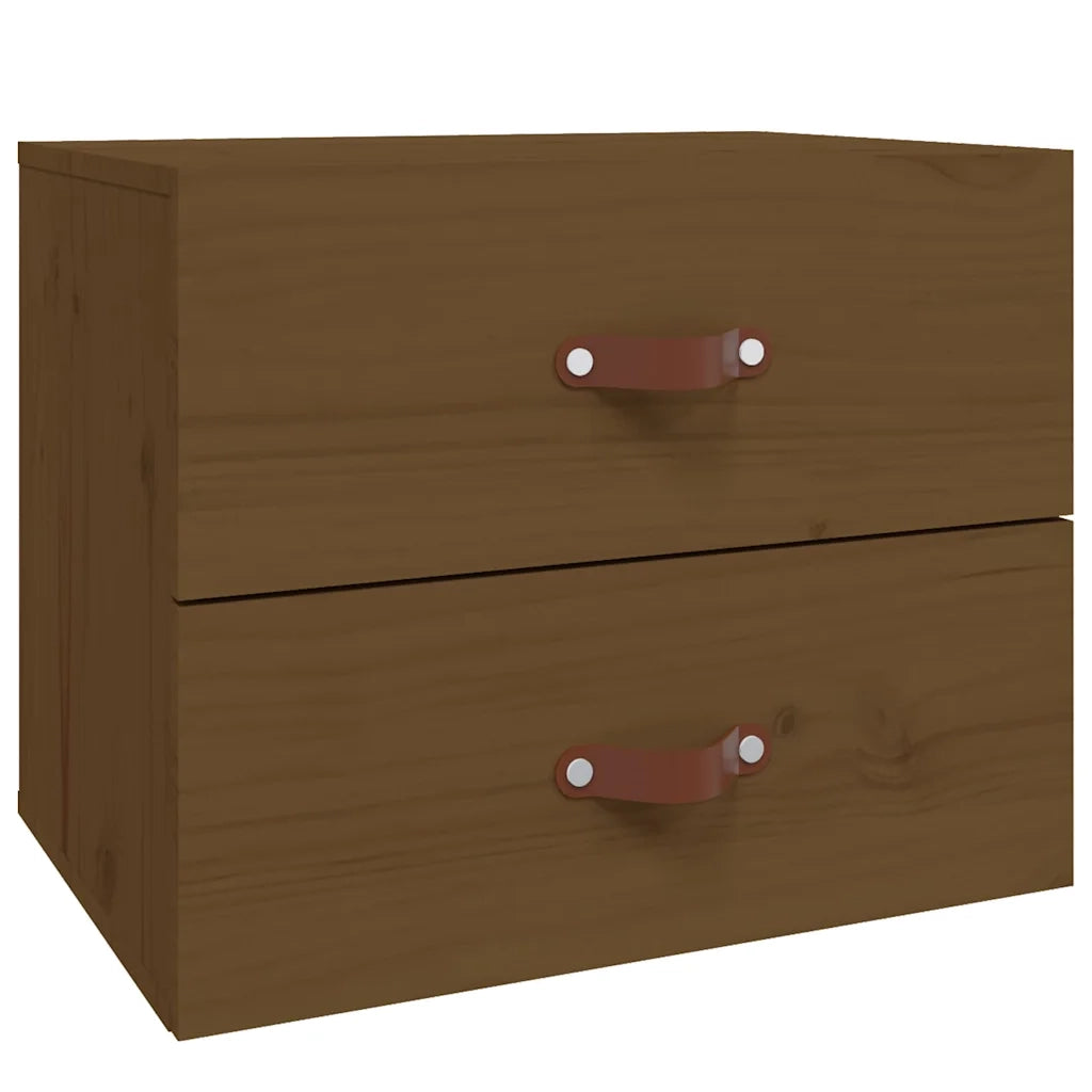 Comodini a Muro 2 pz-Set di 2 Tavolino da notte Marrone ambra 50x36x40 cm