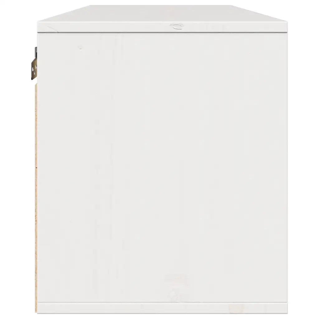 Pensile Bianco 100x30x35 cm in Legno Massello di Pino 813467