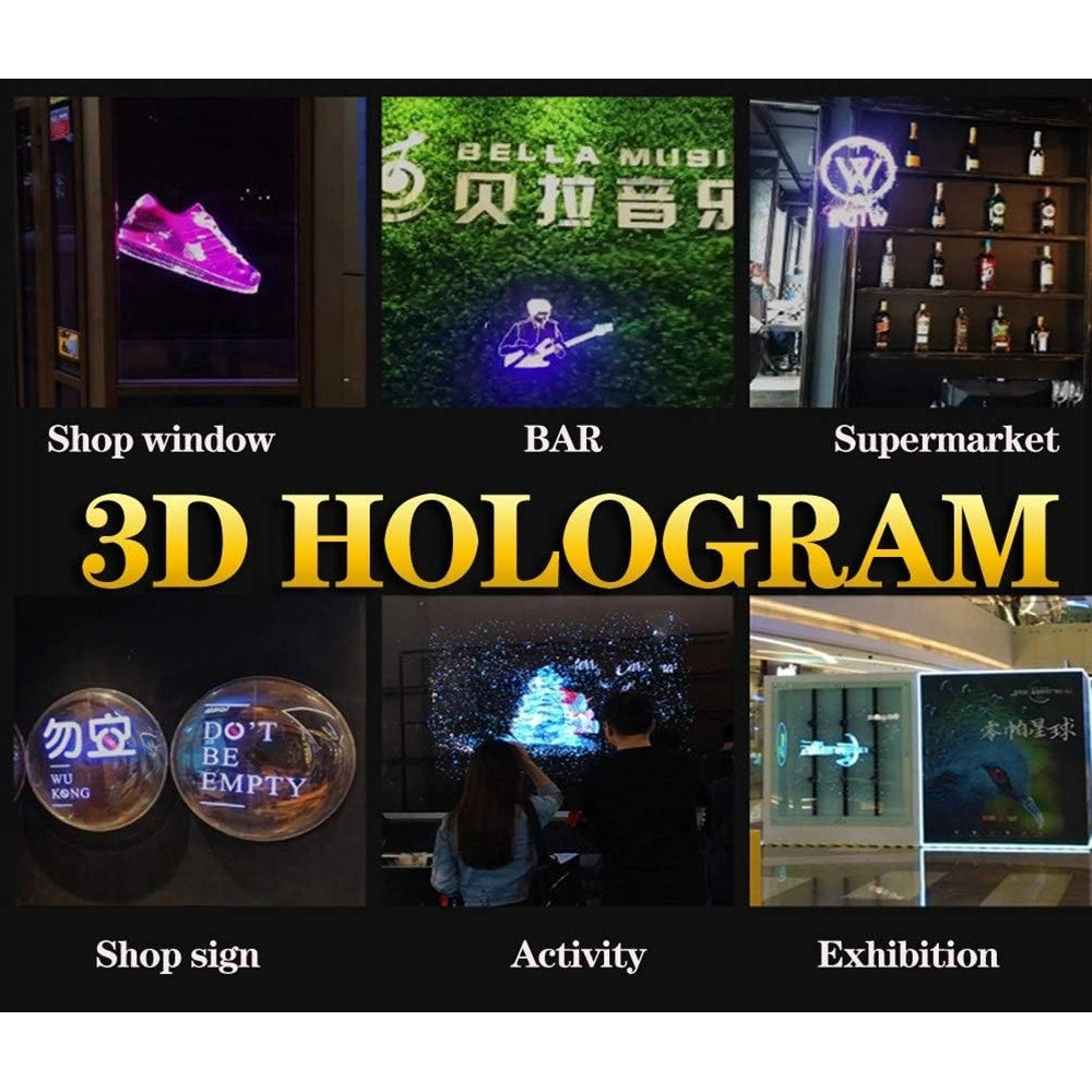Trade Shop - Proiettore Di Ologramma 3d 42cm Proiezione Olografica Tridimensionale Per Android Wifi -