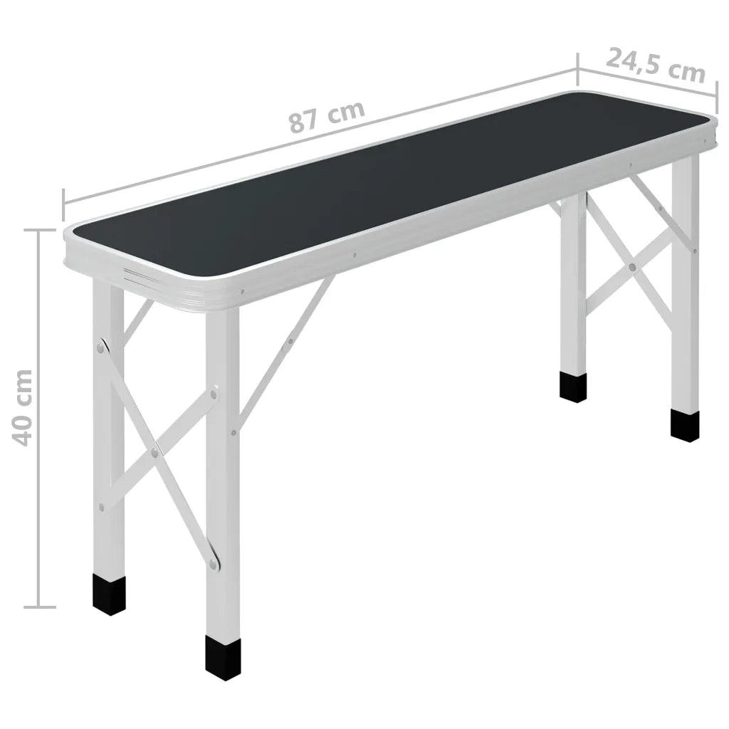 Tavolo da Campeggio Pieghevole con 2 Panche in Alluminio Grigio CFW6261573