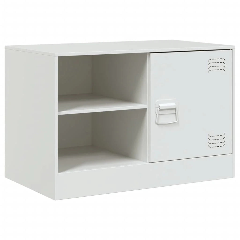 Mobile TV multimediale scaffale TV mobile TV sala da pranzo soggiorno camera da letto 67 x 39 x 44 cm acciaio bianco 02_0026142