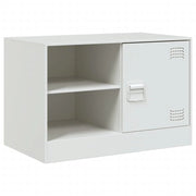 Mobile TV multimediale scaffale TV mobile TV sala da pranzo soggiorno camera da letto 67 x 39 x 44 cm acciaio bianco 02_0026142
