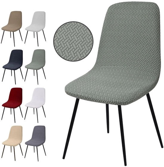 Set di 4 Hoesi per Sedie Stendino Hoesi per Sedie a Tela Jacquard Hoesi per Sedie Universali Hoesi per Sedie Rimovibili e Lavabili per Sala da Pranzo, Hotel, Bancone, Matrimonio, Decorazione di Festa (T-verde chiaro, set di 4)