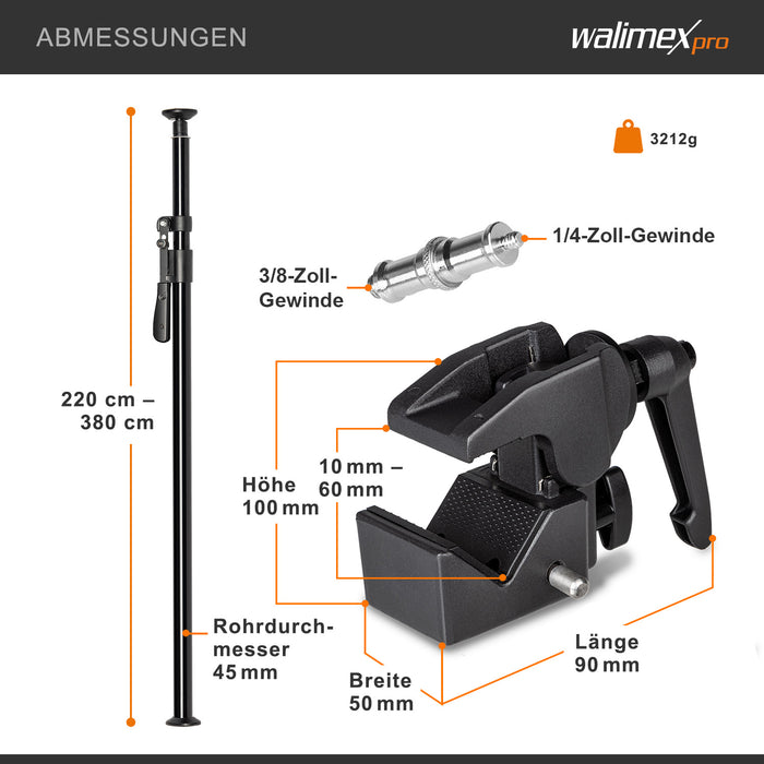 Autopole 220-380 cm incl. supermorsetto
