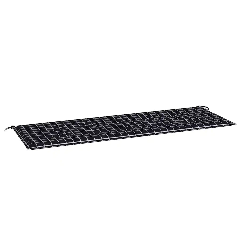 Cuscino Panca Giardino a Quadri Nero 150x50x4 cm Tessuto Oxford 361158