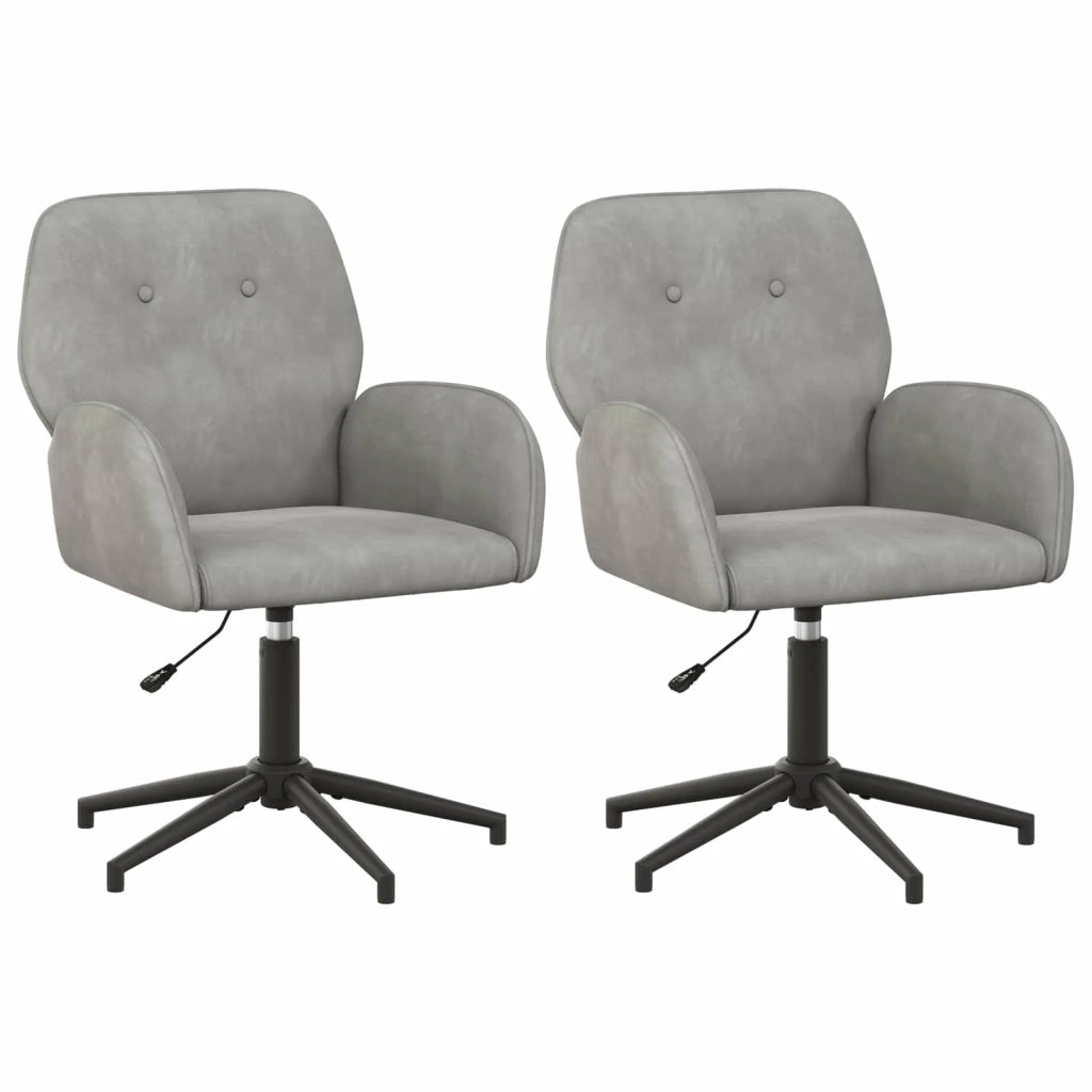 Sedie da scrivania girevoli 2 pz 54 x 55 x 90 cm Grigio Chiaro 3428319