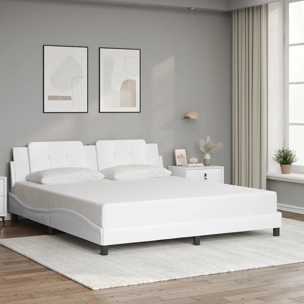 Giroletto senza Materasso Zadar Bianco 180x200 cm in Similpelle 3208199