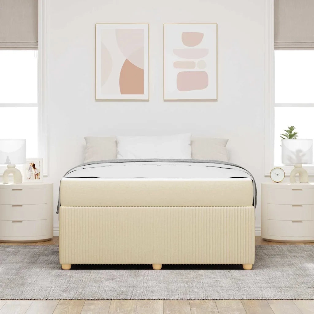 Struttura del letto con materasso Crema 140 x 200 cm Tessuto 3398397