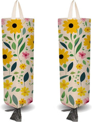 Borsa per Spesa con Fiori in Gomma Rinnovabile con Grucce - Contenitore per Cucina con Organizzatore in Canapa Impermeabile