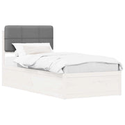 Letto singolo | Letto per adulti | Letto con Testiera Rivestita Grigio chiaro 100 x 200 cm