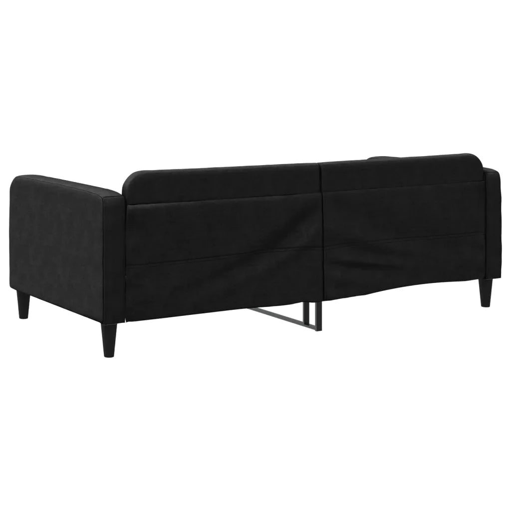 Letto da Giorno Nero 100x200 cm in Tessuto