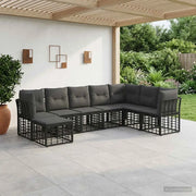 Set di divani da esterno Nero Poliestere 3437533
