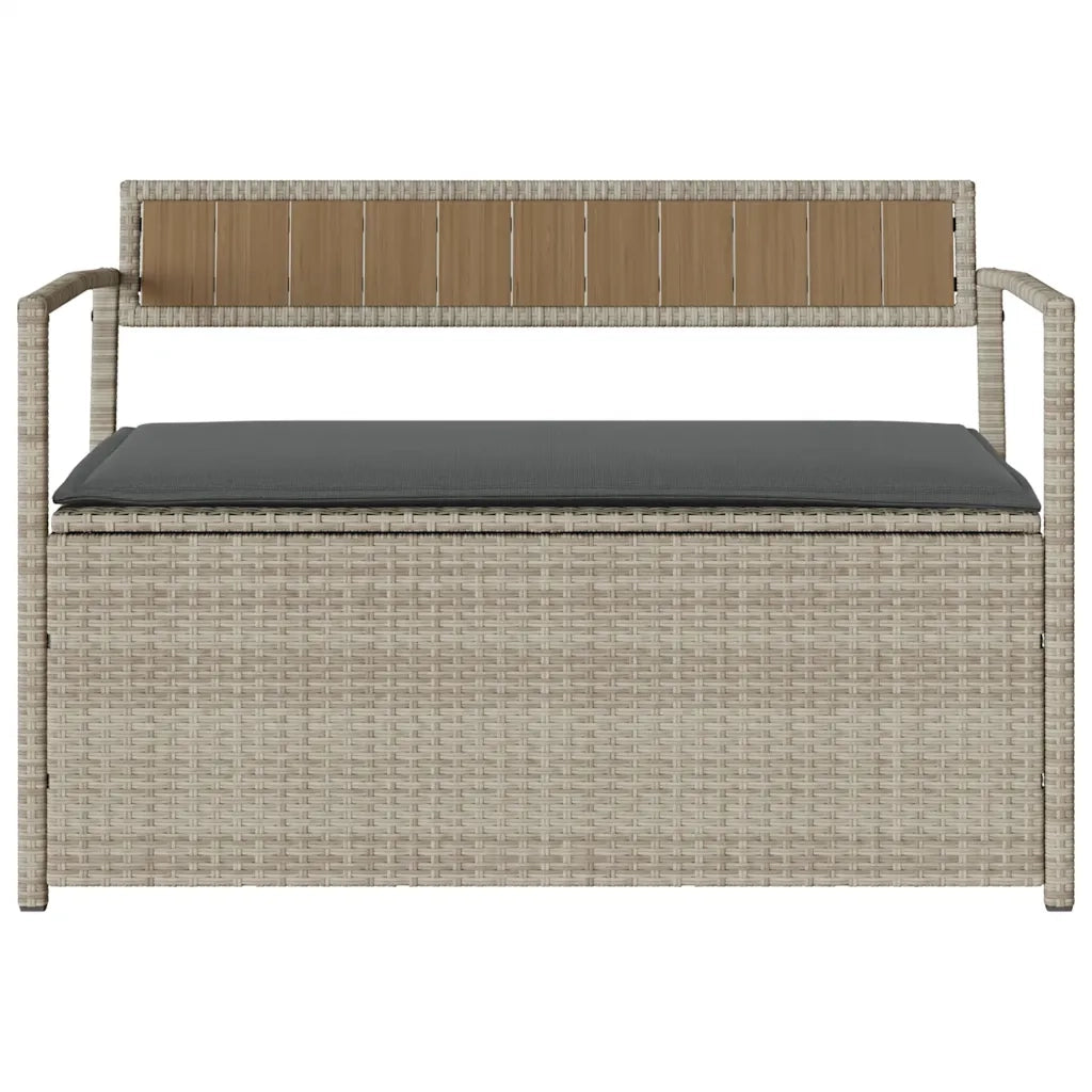 Panca Portaoggetti da Giardino con Cuscino in Polyrattan 4103841