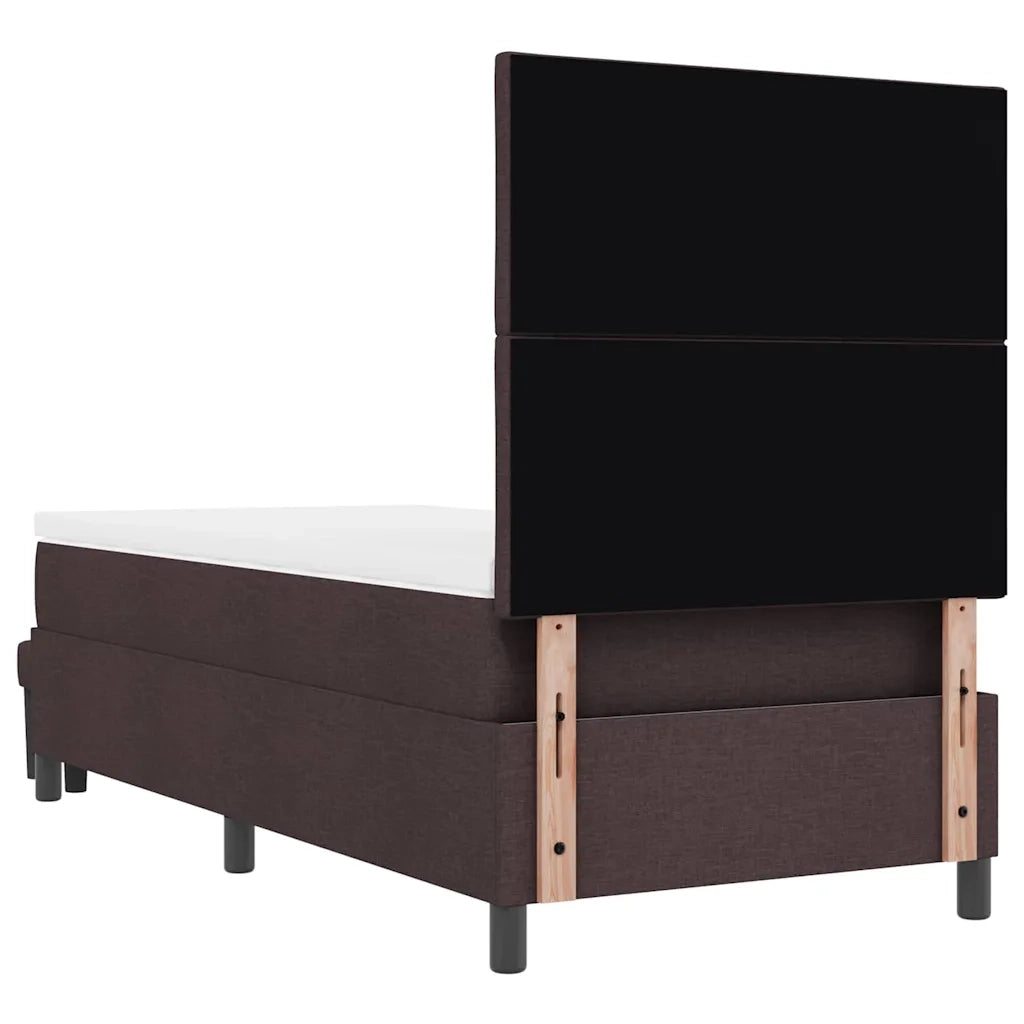Letto a molle con materasso Marrone Scuro 90 x 190 cm Tessuto 3344110