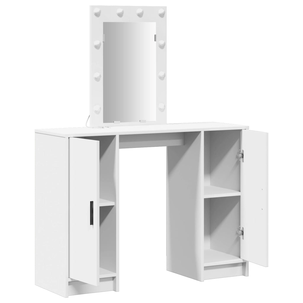 Toeletta con Luci LED Bianca 102x33x135 cm