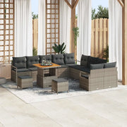 Set Divano da Giardino con cuscino 13 pcs Grigio 3364533