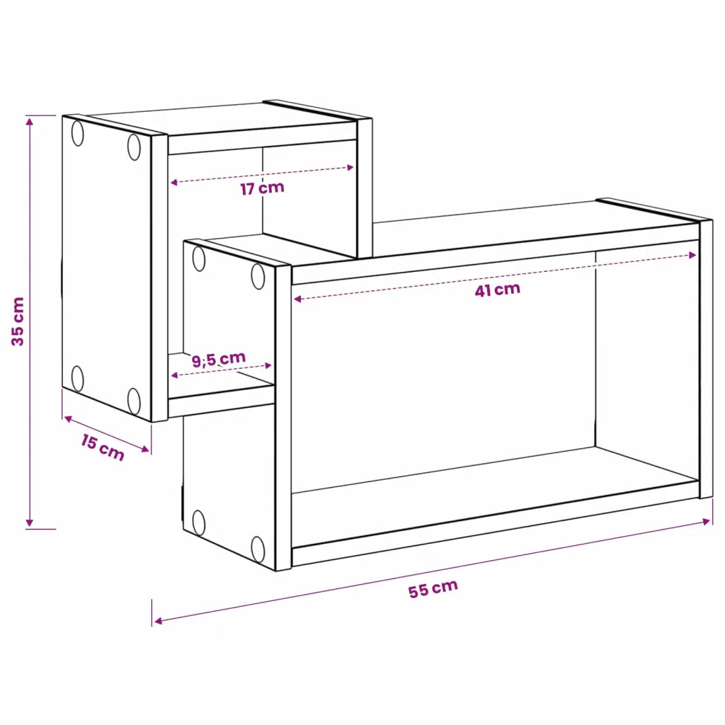 Scaffale da parete A parete Sonoma grigio 55 x 15 x 35 cm 8012113