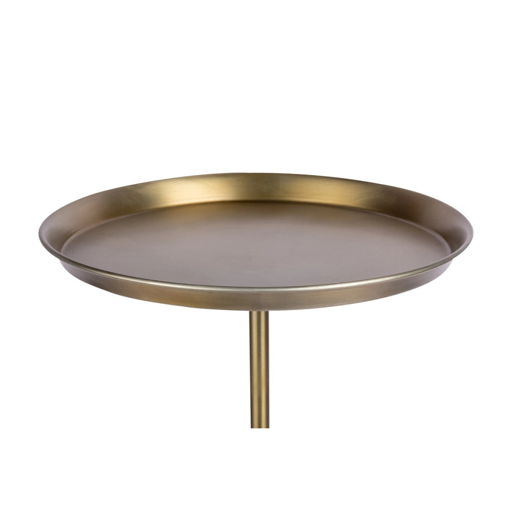 Tavolino Grant 100 in Metallo Dorato con Base in Marmo