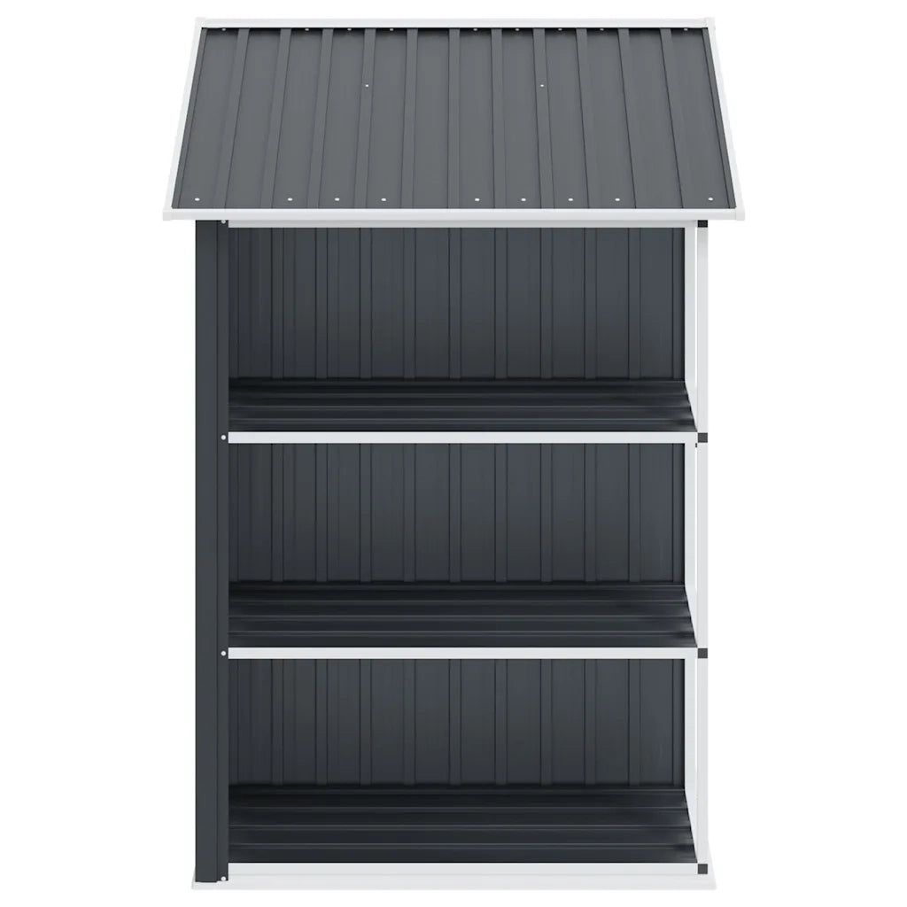 Capanno da Giardino con Scaffali Antracite 205x130x183 cm Ferro