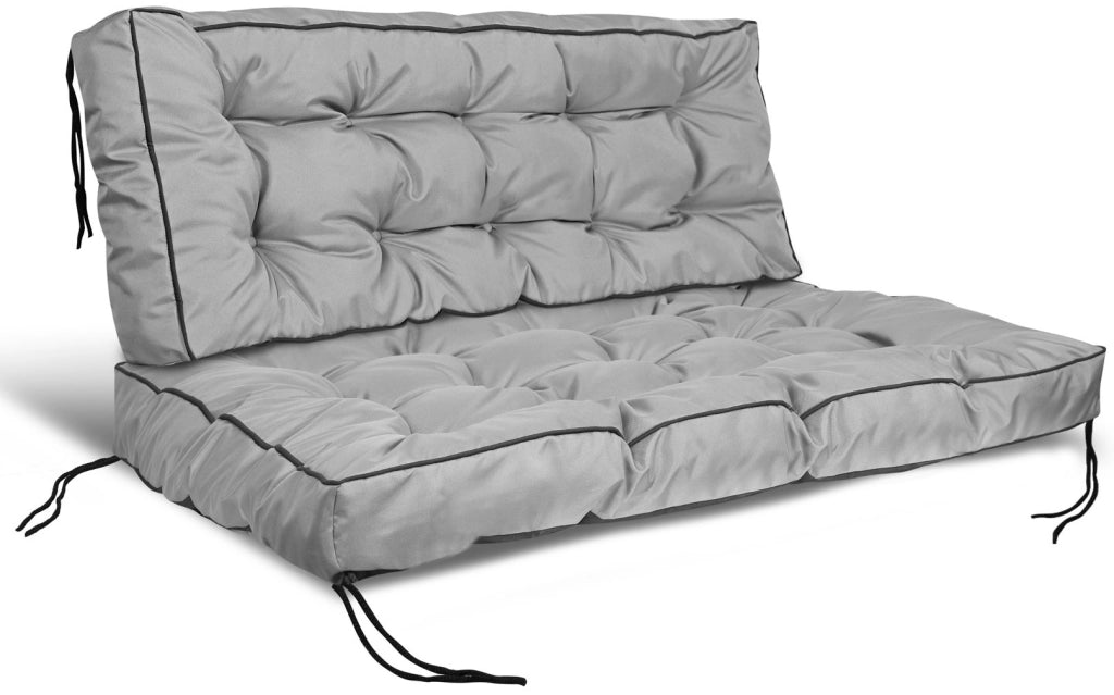 AIO FACTORY Cuscino da giardino impermeabile grigio 120x80 cm per panca in pallet