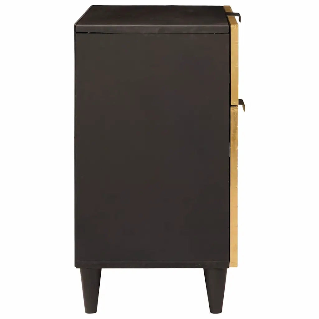 Comodino Nero e Oro 50 x 33 x 60 cm Legno ingegnerizzato 4017836
