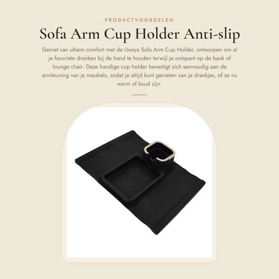 Supporto per bicchieri per divano con contenitore anti-slip in silicone nero