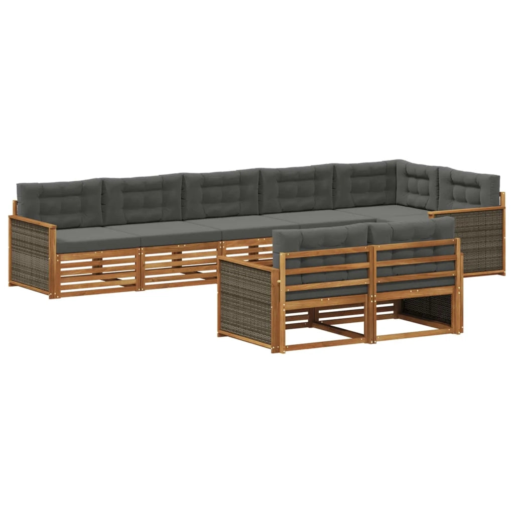Set di divani da esterno 8 pz Naturale e Antracite 3383500