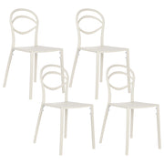 Set di 4 sedie da giardino leggere e resistenti alle intemperie colore bianco sporco stile moderno
