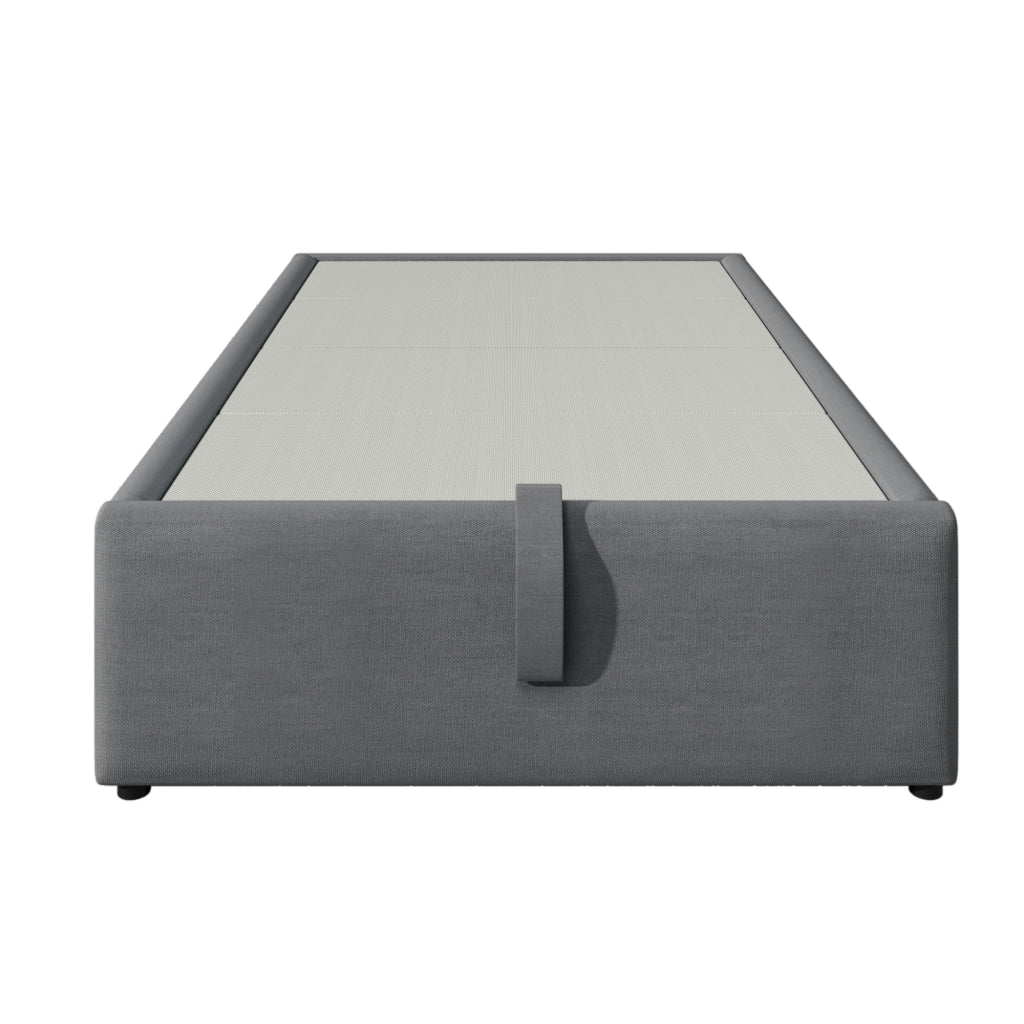 letto imbottito cotone lino grigio 90 x 190 cm