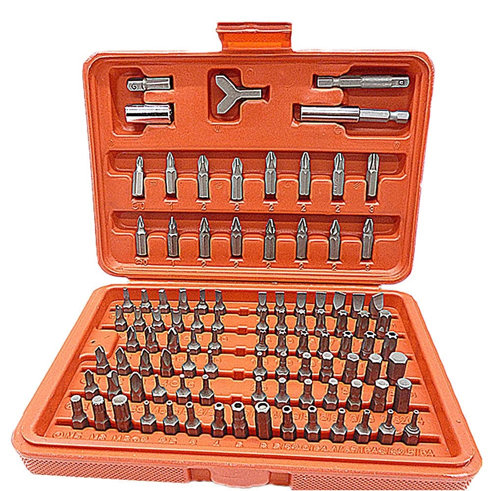 Trade Shop - Kit Set 100 Pz Cacciavite Sicurezza Antimanomissione Torx Hex Bit Cromo Vanadio -