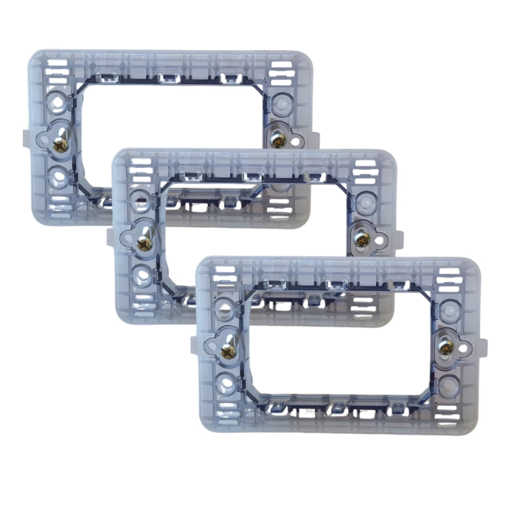 Kit supporto 3 posti per placche compatibile con bticino matix *** numero pezzi 3, confezione 1
