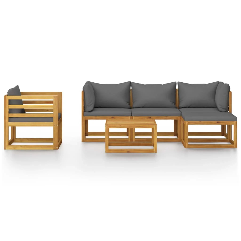 Set di mobili da giardino mobili da esterno 6 pezzi con cuscini legno massello di acacia 02_0016620
