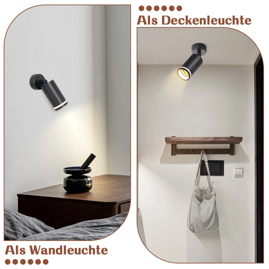 ZMH Faretto da soffitto nero 1 lampadina Plafoniera moderna GU10 faretti orientabili interno metallo