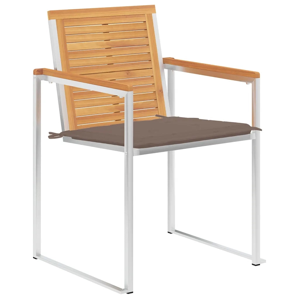 Sedie da Giardino con Cuscini 6 pz in Legno Massello di Teak 3078589