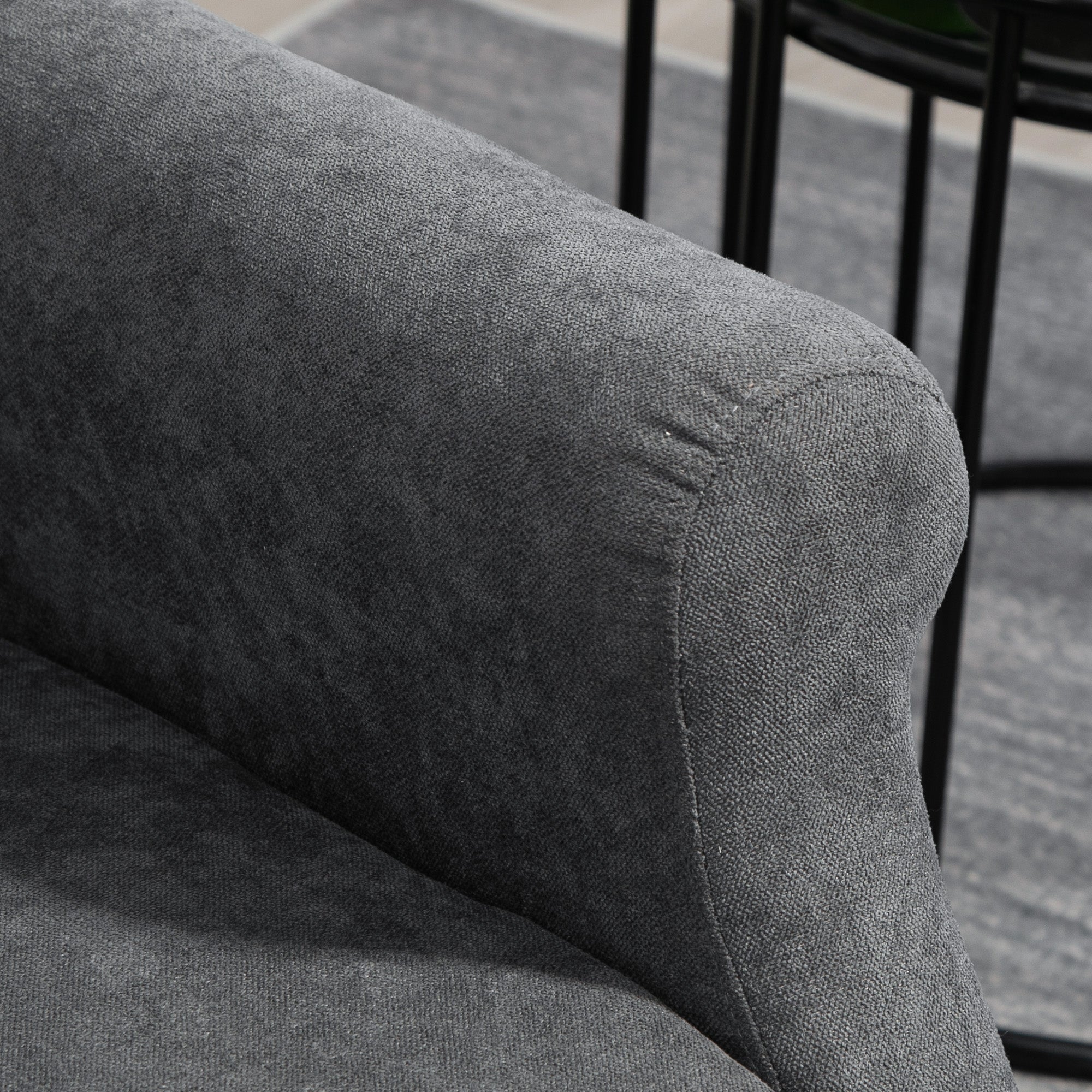 Poltrona Reclinabile Alzapersona 74x94x111 cm con Telecomando in Tessuto Effetto Lino Grigio Scuro