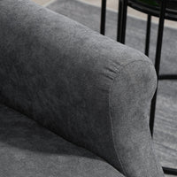 Poltrona Reclinabile Alzapersona 74x94x111 cm con Telecomando in Tessuto Effetto Lino Grigio Scuro