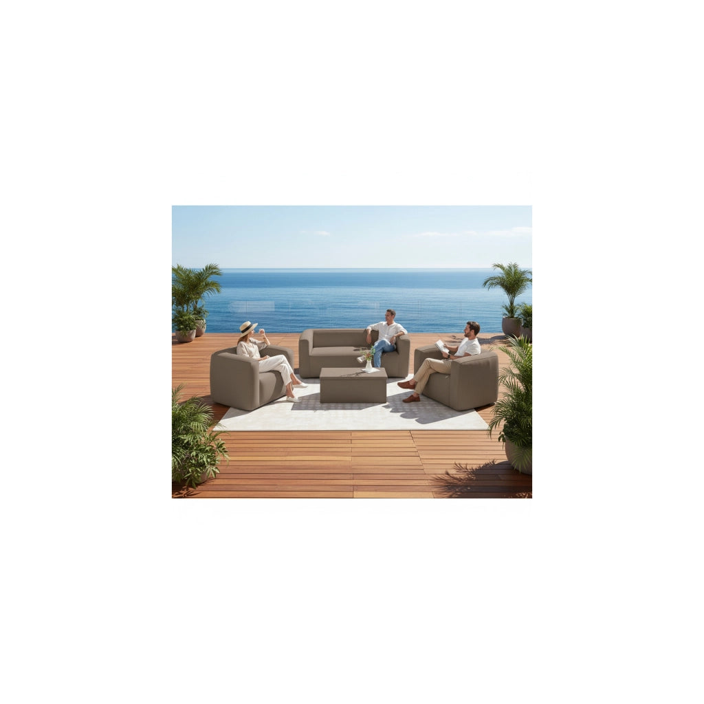 Salotto gonfiabile a 5 posti - Terracotta - Interno ed esterno - Cammello