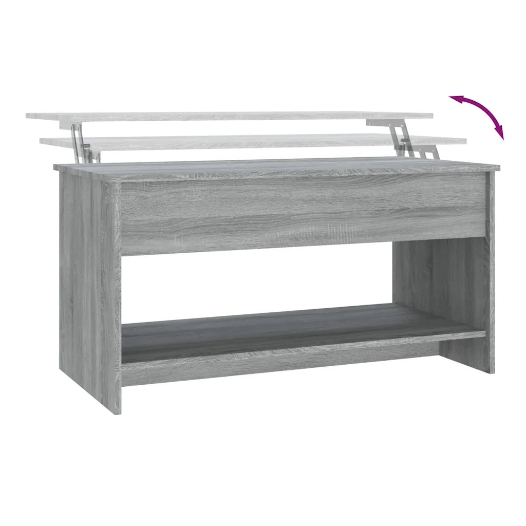 Tavolino Salotto Grigio Sonoma 102x50x52,5 cm Legno Multistrato 819291